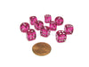Pack of 10 Deluxe Round Edge Small 10mm Transparent D6 Dice - Magenta