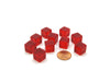 Pack of 10 12mm Square Transparent Blank Dice Cubes - Red