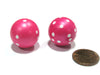 Set of 2 22mm Round Dice, Weighted to Display Number - Pink with White Pips