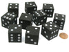 Set of 10 D6 Large 25mm Foam Dice - Black with White Spots