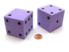 Pack of 2 Jumbo Large 50mm (2 Inches) Foam Dice - Purple with Black Pips