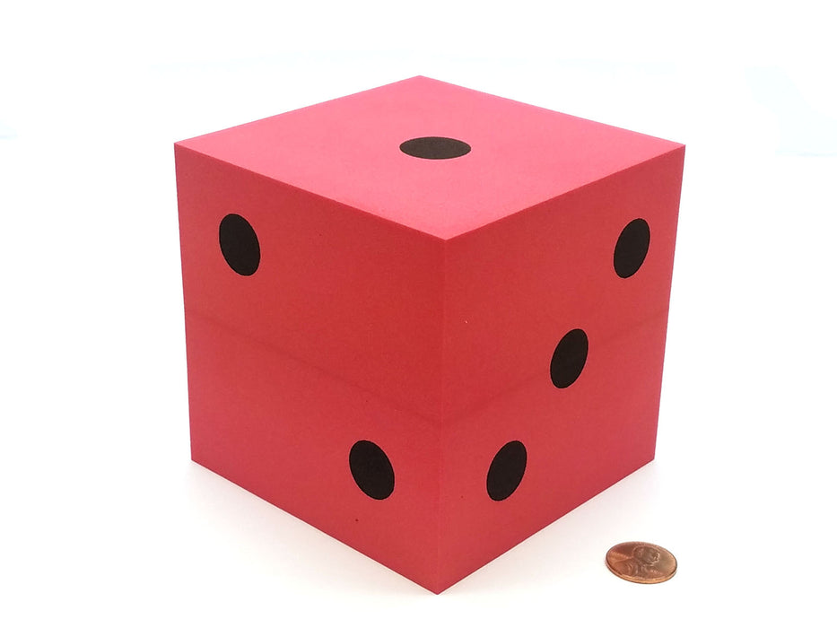 Single Huge Very Large 100mm Foam Dice (1 Piece) - Red with Black