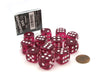 Case of 12 Deluxe Transparent 16mm Round Edge Dice - Magenta with White Pips