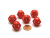 Pack of 6 D12 'Jester' Dice - Red with White Numbers