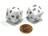 Set of 2 D24 Opaque 24mm 24-Sided Gaming Dice - White with Black Numbers