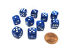 Pack of 10 Deluxe Round Edge Small 12mm Marble D6 Dice - Blue