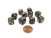 Pack of 10 Deluxe Round Edge Small 12mm Marble D6 Dice - Brown