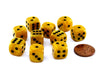 Pack of 10 Deluxe Round Edge Small 12mm Marble D6 Dice - Gold