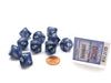 Pack of 10 D10 Glitter Dice in Display Case- Blue with White Numbers