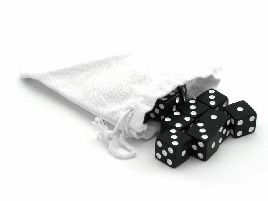 3.5" x 5" High Quality Solid Color Gaming Pouch Dice Bag - White