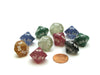 Pack of 10 Tens D10 Glitter Dice - Assorted Colors with White Numbers