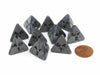 Set of 10 D4 18mm Olympic Pearlized Dice - Silver with Black Numbers