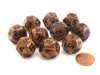 Set of 10 D12 18mm Olympic Pearlized Dice - Bronze with Black Numbers