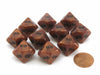 Set of 10 Tens D10 (00-90) Olympic Pearlized Dice - Bronze with Black Numbers