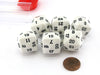 Set of 6 D24 Opaque 24mm 24-Sided Gaming Dice - White with Black Numbers