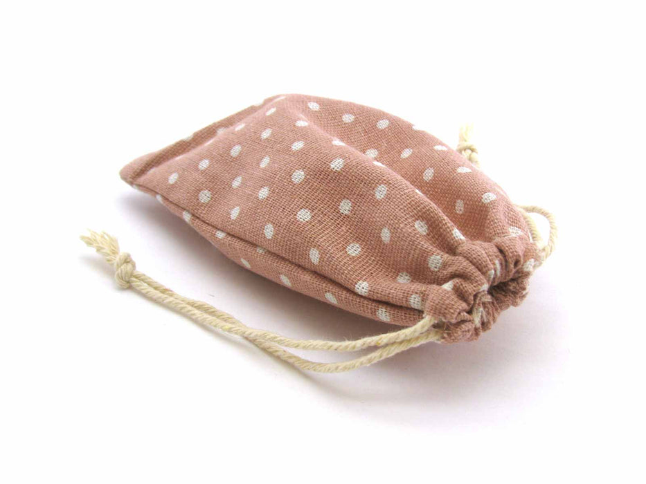 4" x 6" Shapes Gaming Pouch Dice Bag - Pink Polka Dots