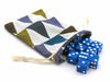 4" x 6" Shapes Gaming Pouch Dice Bag - White with Triangles