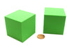 Pack of 2 Large Jumbo 50mm Blank Foam Dice Cubes - Green