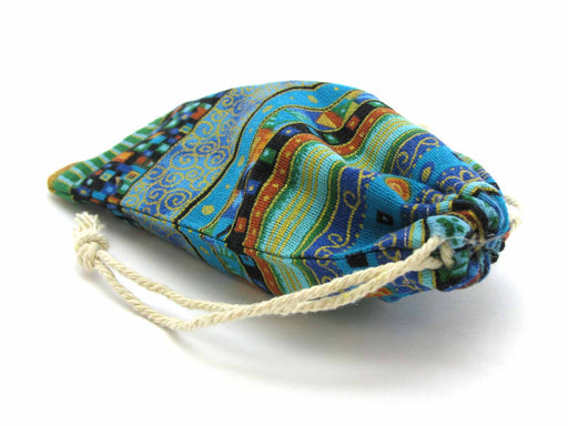 4" x 6" Geometric, Abstract Gaming Pouch Dice Bag - Blue
