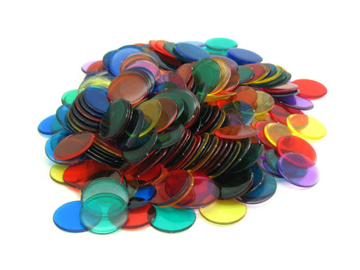 Bag of 300 Plastic 19mm Round Sorting Chip Gaming Accessory - Assorted Colors