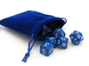 3" x 4" Soft Drawstring Gaming Pouch Dice Bag - Blue