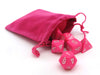 3" x 4" Soft Drawstring Gaming Pouch Dice Bag - Pink