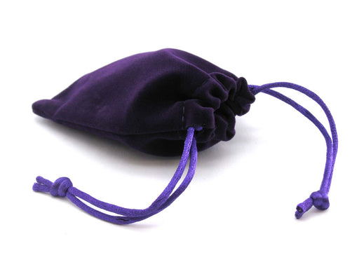 3" x 4" Soft Drawstring Gaming Pouch Dice Bag - Purple
