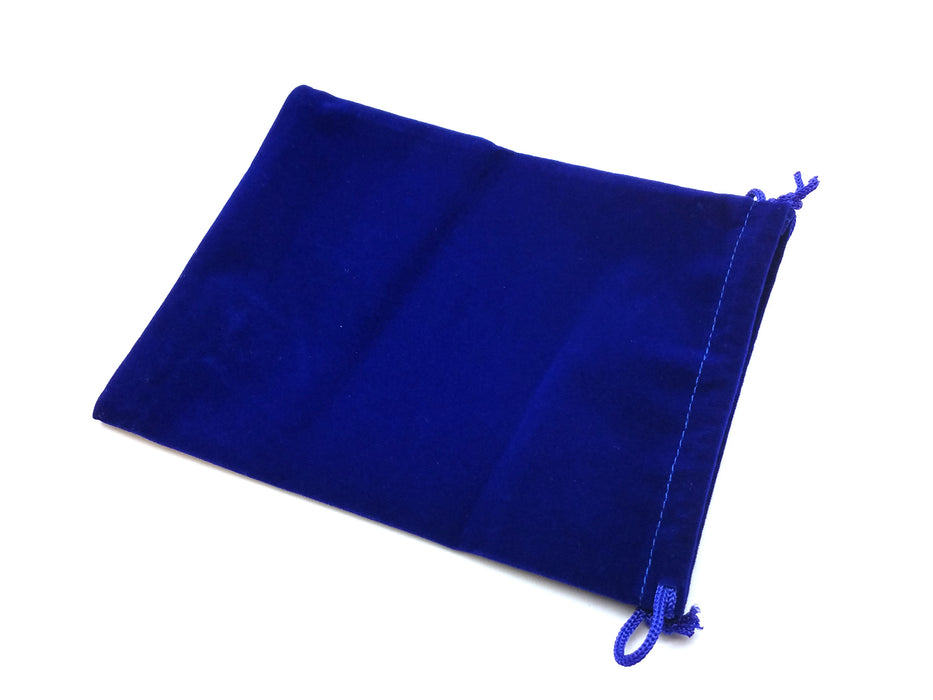 6" x 8" Soft Velvet Drawstring Gaming Pouch Dice Bag - Blue