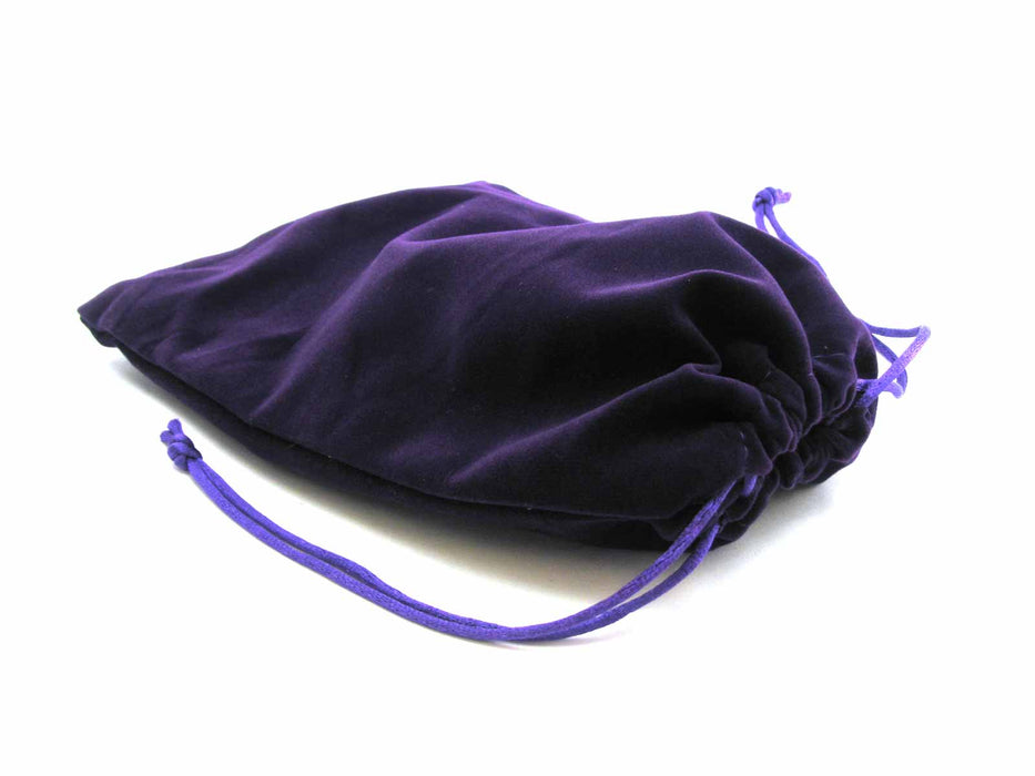 6" x 8" Soft Velvet Drawstring Gaming Pouch Dice Bag - Purple