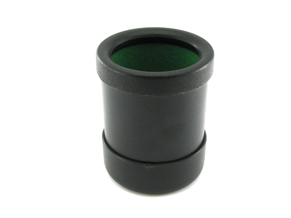 Heavy Duty Black Dice Die Cup Green Cloth for Board Game Yahtzee Craps 3x4 Round
