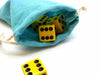 3"x4" Quality Cotton Drawstring Gaming Pouch Dice Bag - Blue