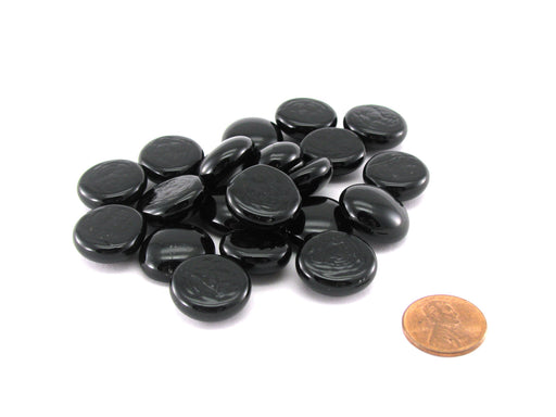 Pack of 20 Life Stone Gaming Glass Stones - Black