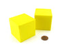 Pack of 2 Large Jumbo 50mm Blank Foam Dice Cubes - Yellow
