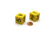 Pack of 2 D6 6-Sided Jumbo Opaque Dice - Yellow with Black Numbers