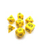 Jumbo Polyhedral 7-Die Dice Set 23mm-29mm-Yellow with Black Numbers