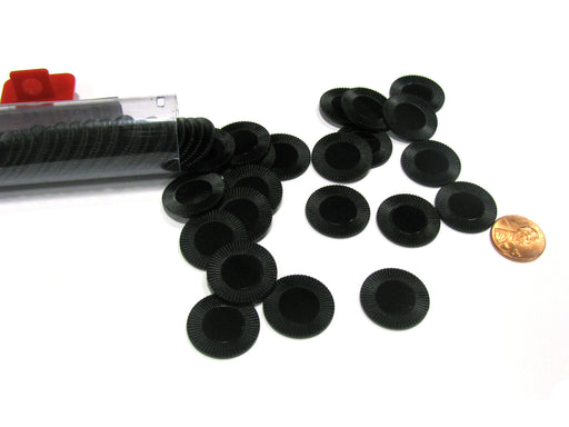 Set of 50 7/8" Easy Stacking Plastic Mini Playing Poker Chips - Black