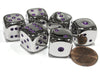 Box of 6 Zinc Alloy Metal Dice Die Six D6 6 Sided 15mm RPG Board Game Purple