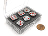 Box of 6 Zinc Metal Alloy D6 15mm Heavy Dice - Red Pips