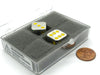 Box of 2 Zinc Metal Alloy D6 15mm Heavy Dice - Yellow Pips