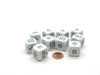 Pack of 10 20mm Logic Math Dice, English - White with Blue Words