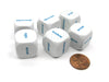 Pack of 6 20mm Educational Triangles Words Dice - White with Blue Words