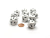Pack of 10 D10 German Word Number Dice, 1 to 10 - White with Black Words