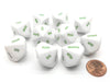 Pack of 10 D10 Italian Word Number Dice, 1 to 10 - White with Green Words