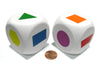Set of 2 D6 Jumbo 50mm Foam Dice with Rounded Corners - Primary Shapes Dice