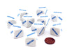 Pack of 10 D6 20mm Add and Subtract French Word Dice - White with Blue