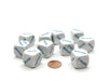 Pack of 10 20mm Math Operation Six Function French Word Dice - White with Blue