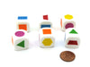 Pack of 6 20mm Educational Color Shapes Dice (Series 2) - White with Assorted