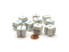 Pack of 10 20mm D6 Shapes French Word Dice Series 2 - White with Blue Words