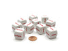 Pack of 10 20mm D6 Shapes Spanish Word Dice Series 1 - White with Red Words