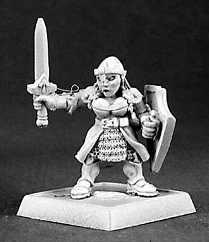 Reaper Miniatures Dwarven Shieldmaiden #14379 Dwarves Unpainted RPG Mini Figure